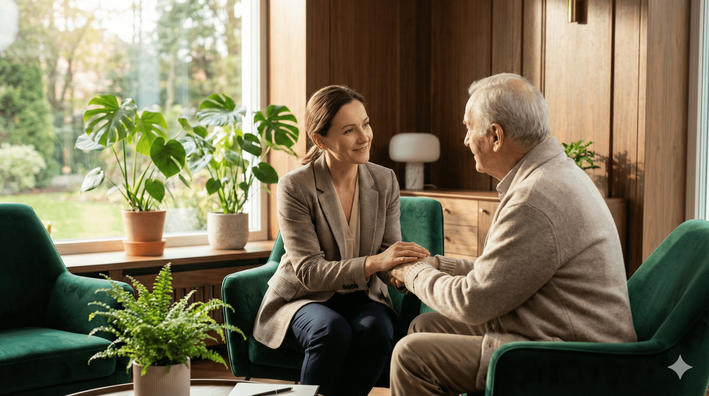 Médico acolhendo paciente